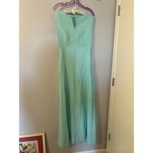 Vintage 60's Style Blue Formal Pencil Maxi Dress